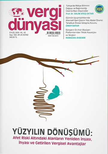 Vergi Dünyası Dergisi Sayı: 505 Eylül 2023