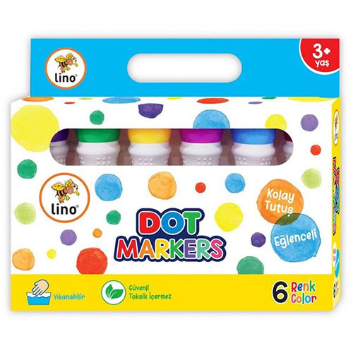 Lino Dot Markers 6' lı Yıkanabilir Boya