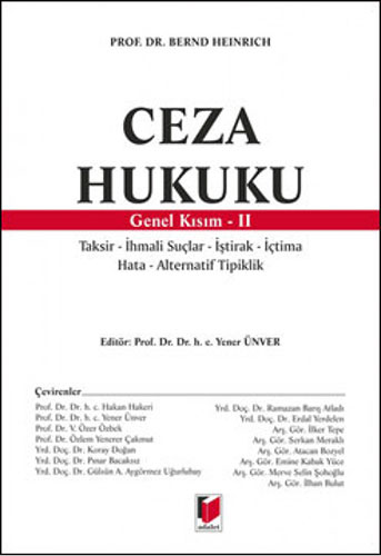 Ceza Hukuku Genel Kısım - II