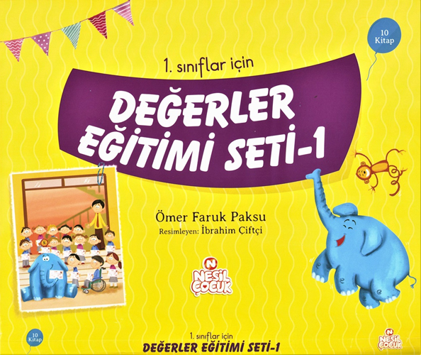 1. Sınıflar İçin Değerler Eğitimi Seti 1 - 10 Kitap Takım