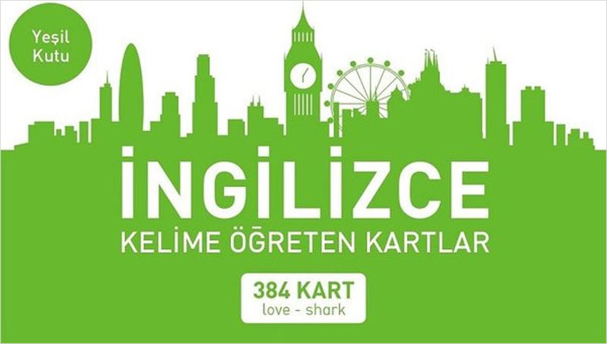 İngilizce Kelime Öğreten Kartlar - Yeşil Kutu - 384 Kart