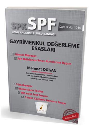 SPK - SPF Gayrimenkul Değerleme Esasları Konu Anlatımlı Soru Bankası