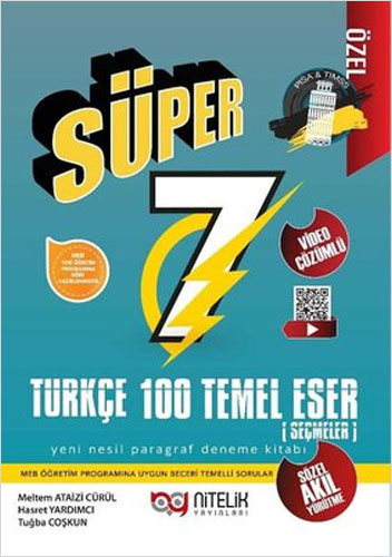 7. Sınıf Süper Türkçe 100 Temel Eser - Yeni Nesil Paragraf Deneme Kitabı