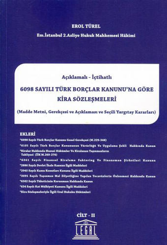 Açıklamalı- İçtihatlı 6098 Sayılı Türk Borçlar Kanunu' na Göre Kira Sözleşmeleri ( 2 Cilt Takım )