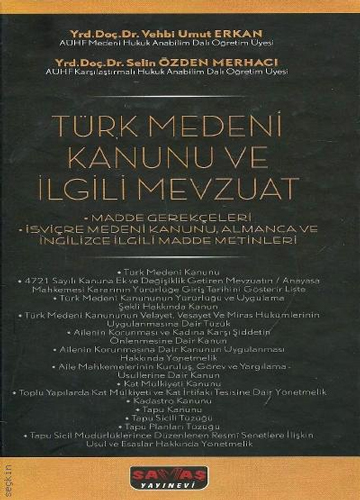 Türk Medeni Kanunu ve İlgili Mevzuat