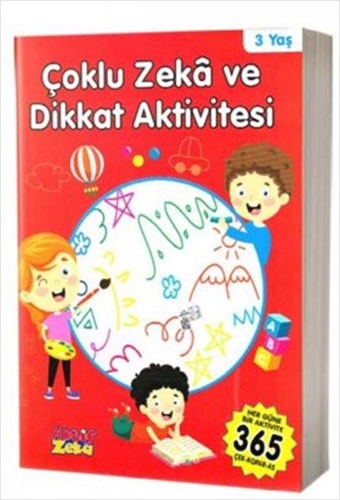 3 Yaş Çoklu Zeka ve Dikkat Aktivitesi - Kırmızı Kitap