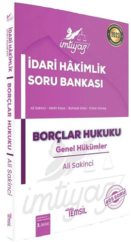 İmtiyaz İdari Hakimlik Soru Bankası – Borçlar Hukuku Genel Hükümler