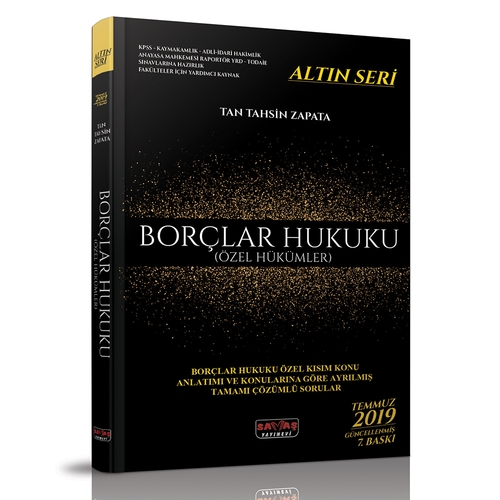 Borçlar Hukuku Özel Hükümler Altın Seri Temmuz 2019