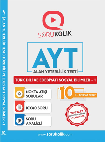 AYT 10'lu Türk Dili ve Edebiyatı Sosyal Bilimler - 1 Deneme Sınavı