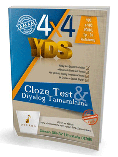 4x4 YDS Seti 3. Kitap Cloze Test ve Diyalog Tamamlama