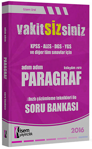 2016 Vakitsizsiniz Adım Adım Kolaydan Zora Paragraf Soru Bankası