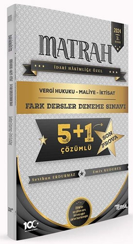 Matrah Vergi Hukuku- Maliye- İktisat 5+1 Fark Dersler Çözümlü Deneme Sınavı