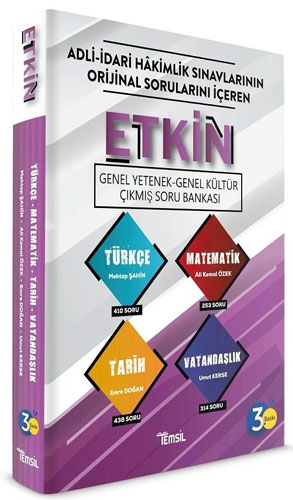 Adli İdari Hakimlik Sınavlarının Orjinal Sorularını İçeren Etkin Genel Kültür Genel Yetenek Çıkmış Soru Bankası