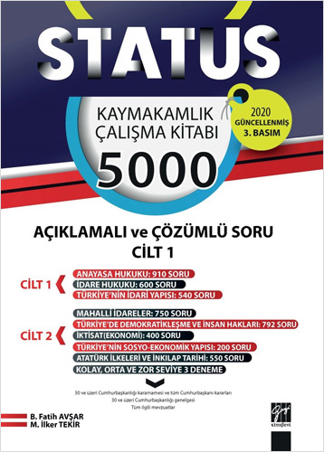 Status Kaymakamlık Çalışma Kitabı - 5000 Açıklamalı ve Çözümlü Soru (2 Cilt Takım)