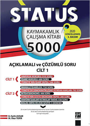 Status Kaymakamlık Çalışma Kitabı 5000 Açıklamalı ve Çözümlü Soru 2 Cilt Takım