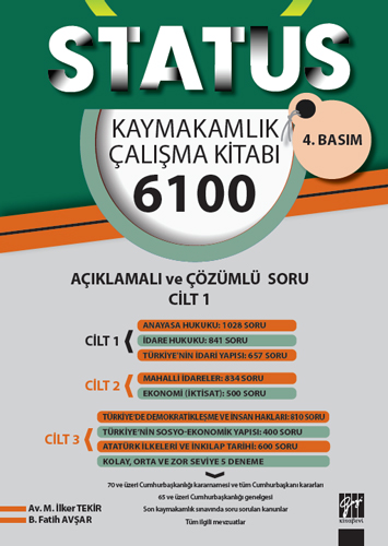 Status kaymakamlık Çalışma Kitabı 6100 Açıklamalı Çözümlü Soru - 3 Cilt Takım