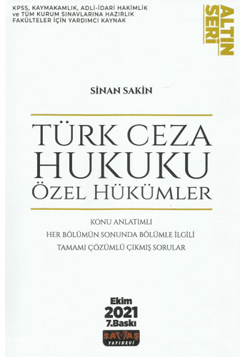 Altın Seri - Türk Ceza Hukuku Özel Hükümler 