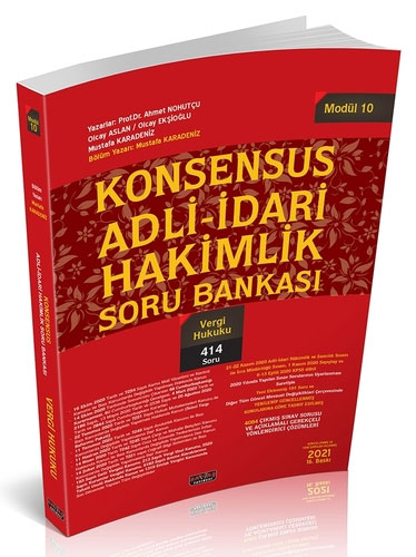 Konsensus Adli İdari Hakimlik Vergi Hukuku Soru Bankası Modül 10