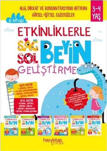 Etkinliklerle Sağ Beyin Sol Beyin Geliştirme - 6 Kitap Takım (3-4 Yaş) 