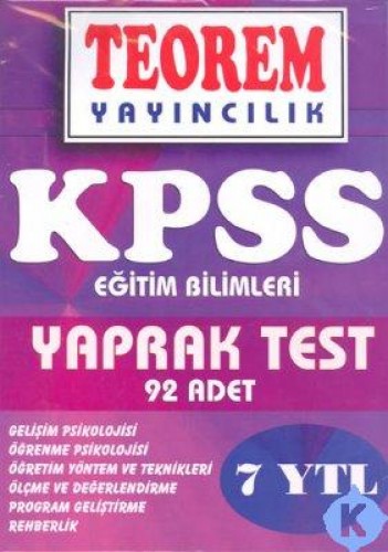 KPSS YAPRAK TEST EĞİTİM BİLİMLERİ