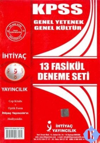 KPSS GENEL.YET.GENEL KÜL.13 FASİKÜL DENEME