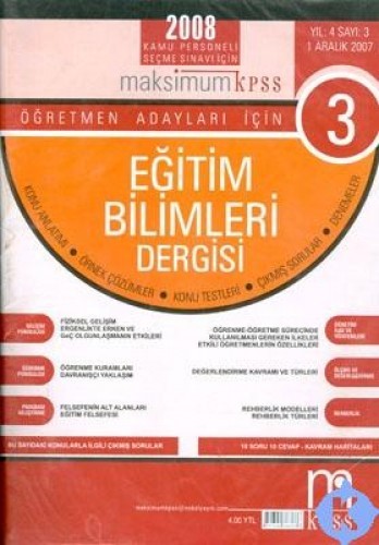 KPSS EĞİTİM BİLİMLERİ 2008 DERGİ 3