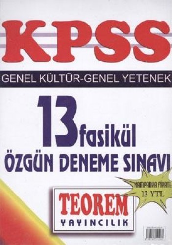 KPSS GENEL KÜLTÜR GENEL YETENEK 13 FASİKÜL