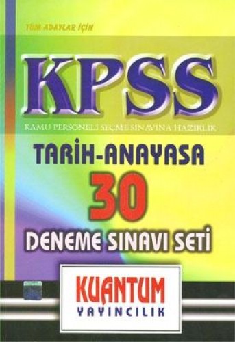 KPSS TARİH ANAYASA 30 DENEME 2011