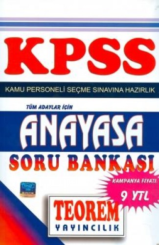 KPSS YENİ ANAYASA SORU BANKASI 2011