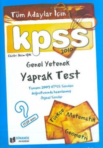 KPSS GENEL YETENEK YAPRAK TEST 2010