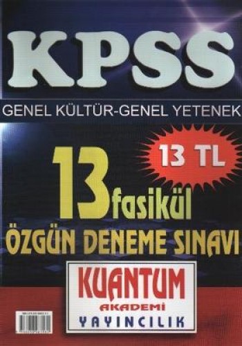 KPSS GENEL YET.GENEL KÜL.13 FASİKÜL DENEME