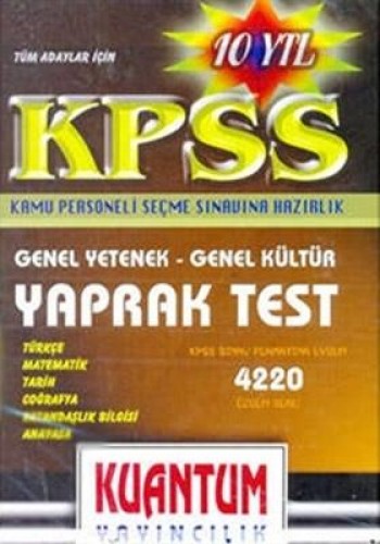 KPSS GENEL YET.GENEL KÜL.YAPRAK TEST 4220