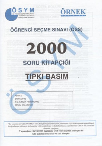 ÖSYM 2000 SORU KİTAPÇIĞI