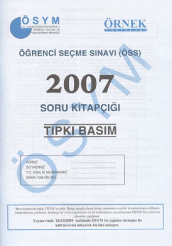 ÖSYM 2007 SORU KİTAPÇIĞI