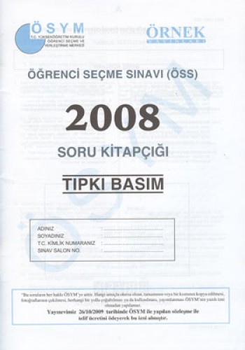 ÖSYM 2008 SORU KİTAPÇIĞI