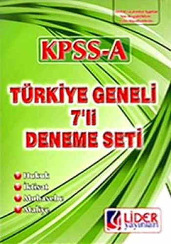 KPSS A TÜRKİYE GENELİ 7 Lİ DENEME SETİ